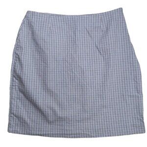 Vintage Y2K 2000s Preppy Faded Glory Blue White Gingham Plaid Mini Skirt